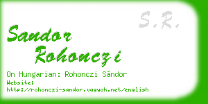 sandor rohonczi business card
