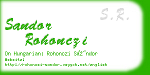 sandor rohonczi business card